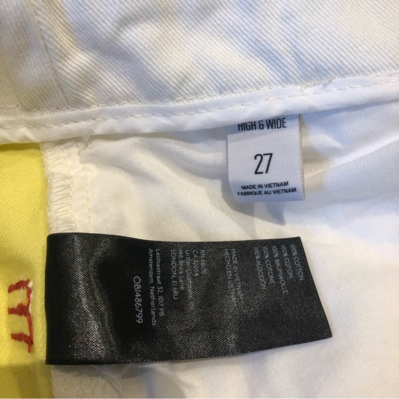 NWT BDG High & Wide Jean - Colorblock yellow and white stripes sizes 26, 27 - Picture 3 of 12